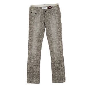 Petrol Jeans Snake Print Sz 27 Womens 2 Stretch Gray Rhinestones Bling Denim